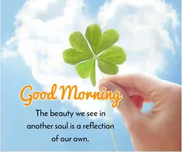 Good morning of The beauty we see in another soul is a reflection of our own...